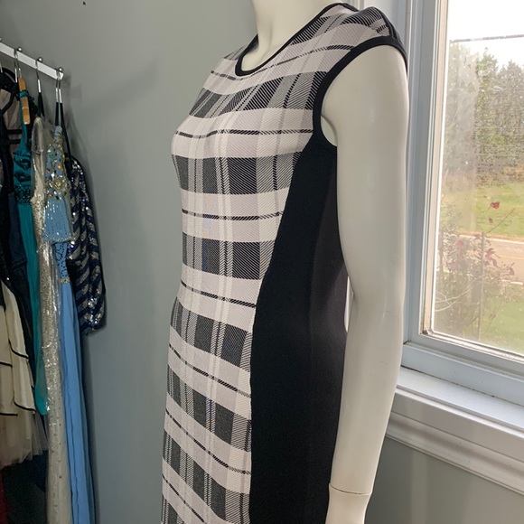 Karen Millen Checks Black White Dress bodycon Pencil Sz 4 New $299 - Picture 6 of 9